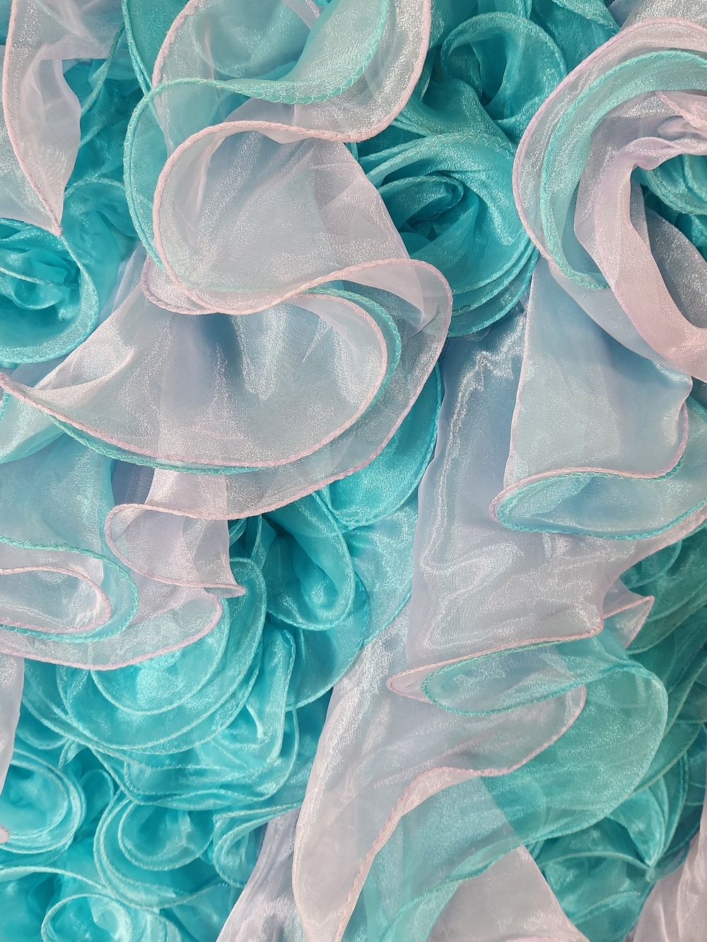 AUTHENTIC Mary’s Bridal Alta Couture Aqua Rosette Gown - Picture 7 of 11